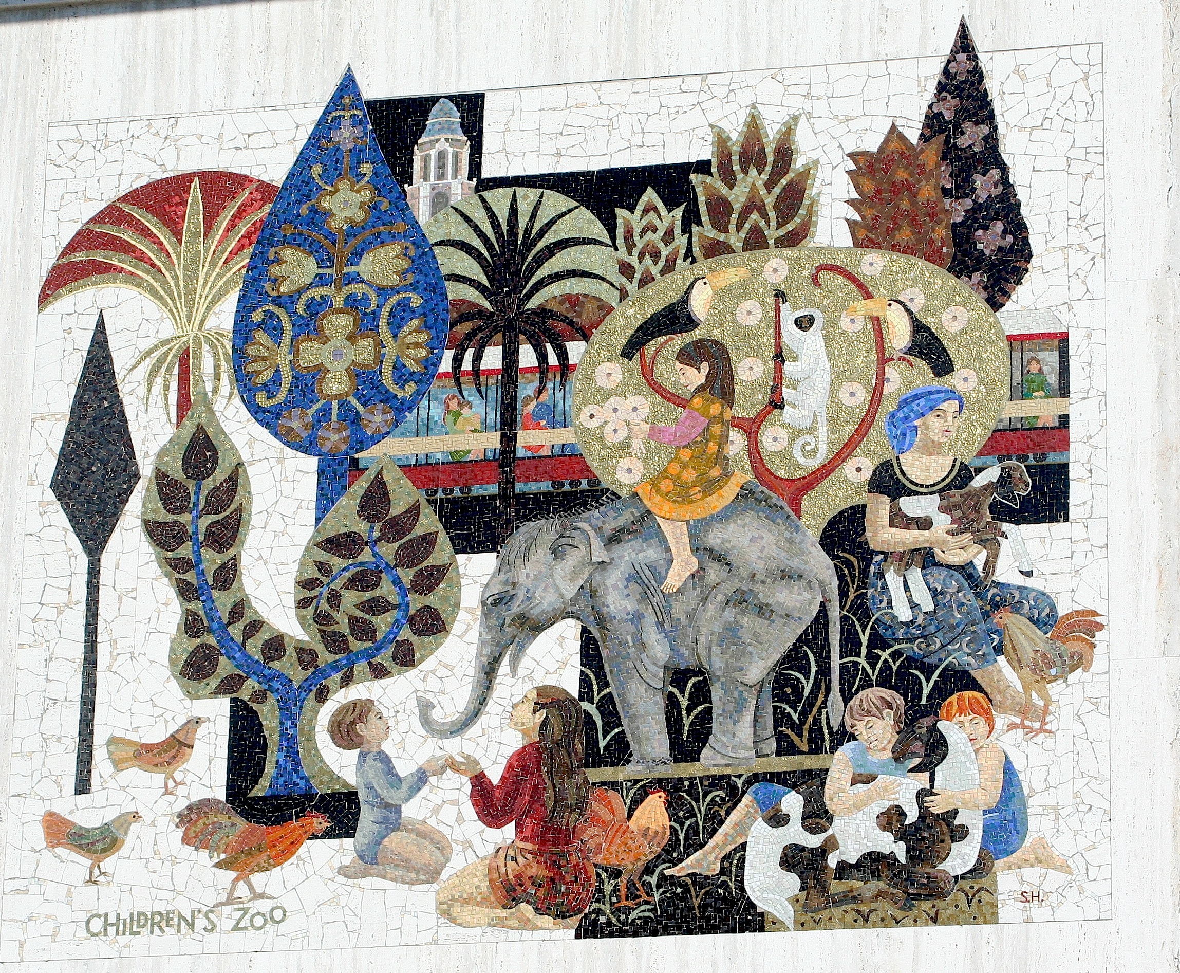 Sheets Studio, Pacific Beach, Zoo, 1977 -- one of the mosaics threatened with removal