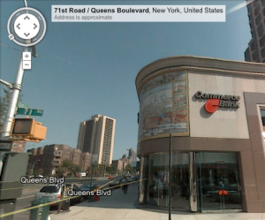 Forest Hills mosaic, Queens Boulevard, as of 2007 in Google StreetView