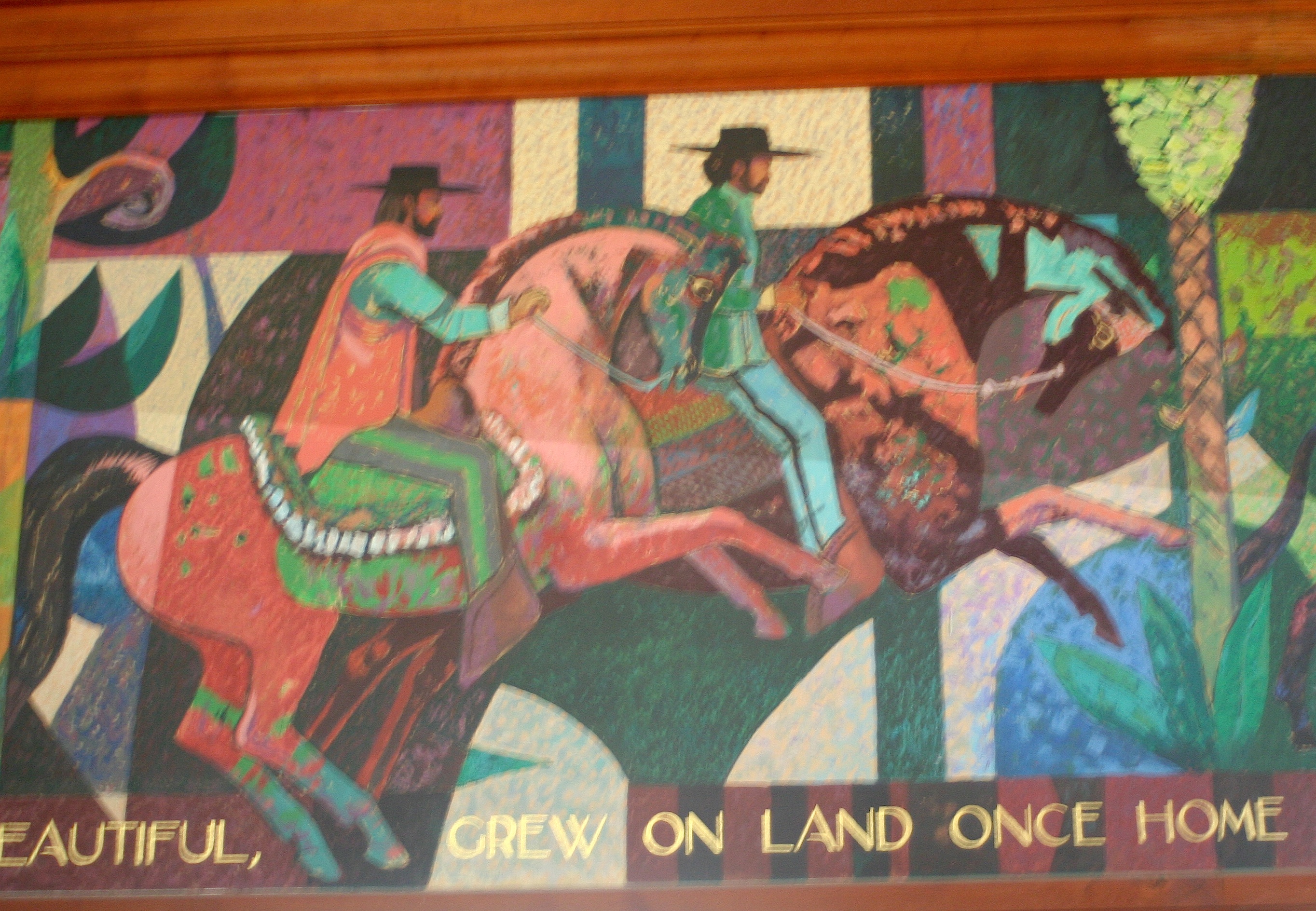 Horsemen in Lombard mural, San Francisco, 1976-1977