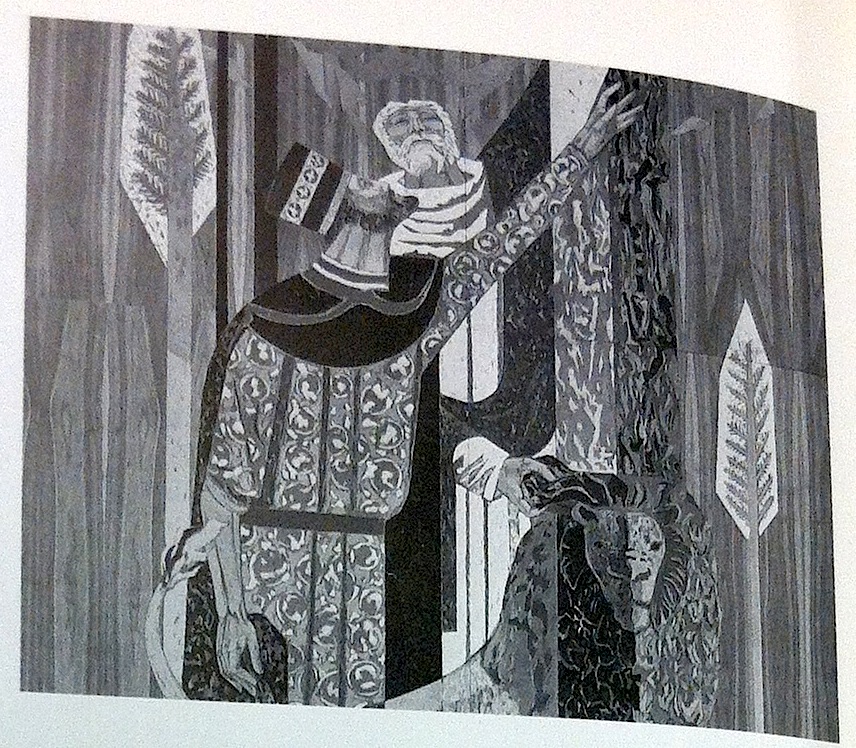 Sue Hertel, "The Water and The Lion," mural detail, Mt. San Antonio College, Walnut, c. 1965 (from Hall and Pietzsch, comp., 1996)