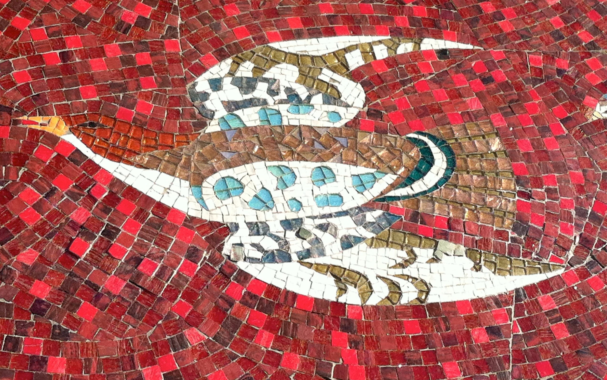 Sheets Studio, bird, mosaic detail, Redondo Beach, before 1961