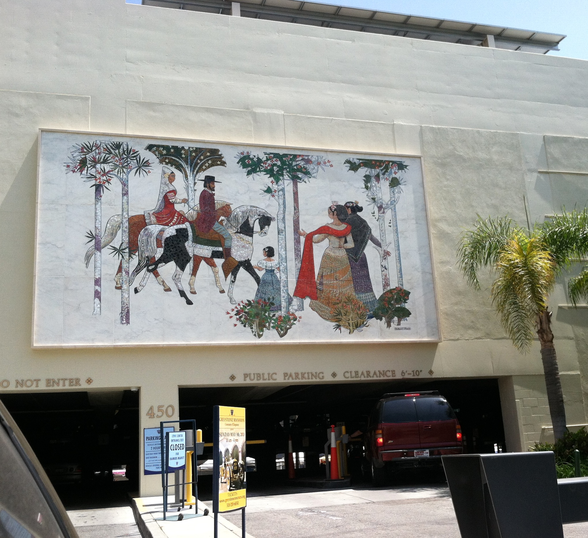 Beverly Wilshire mosaic as reinstalled at Beverly Hills Civic Center, April 2013